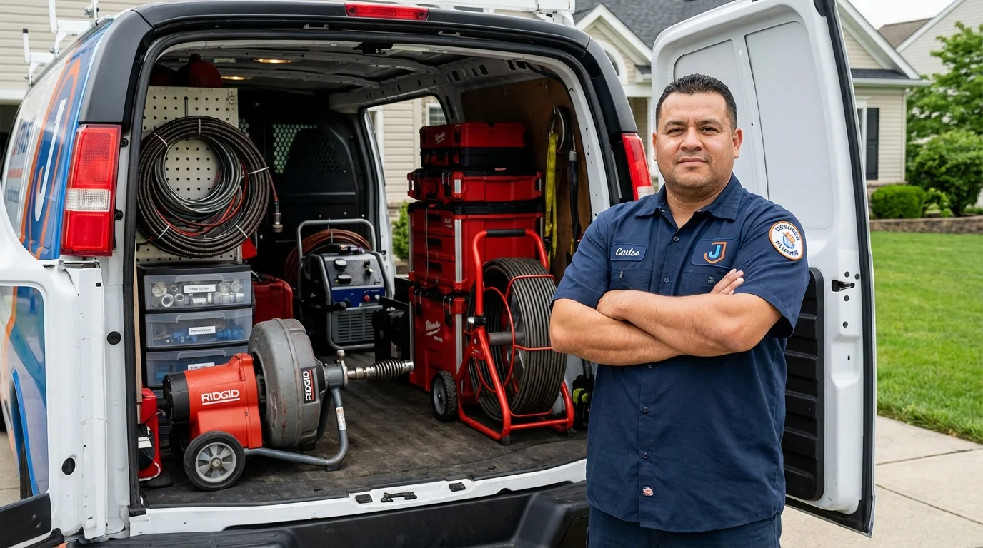 Professional drain cleaning equipment and Johns Plumbing LLC plumber in Sherwood